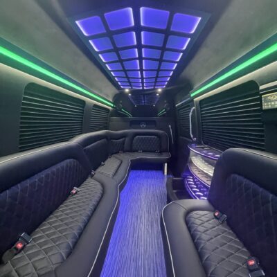 12-14 passenger party bus interior1